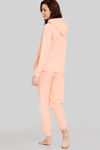Zivame Waffle Knit Cotton Loungewear Set - Peach Parfait — thumbnail 3